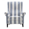 BT Bliss Wing Chair upholstered in Hamptons Stripe Fabric