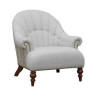 BT Louisiana Arm Chair in Linen Fabric with Wooden Legs