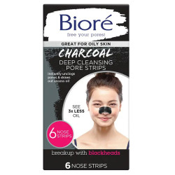 Biore Charcoal Deep Cleansing Pore Nose Strips 6 Pack