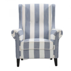 BT Bliss Wing Chair upholstered in Hamptons Stripe Fabric
