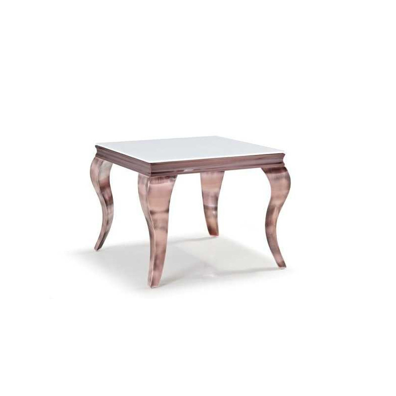 BT Chateau Side Table with White Glass Top