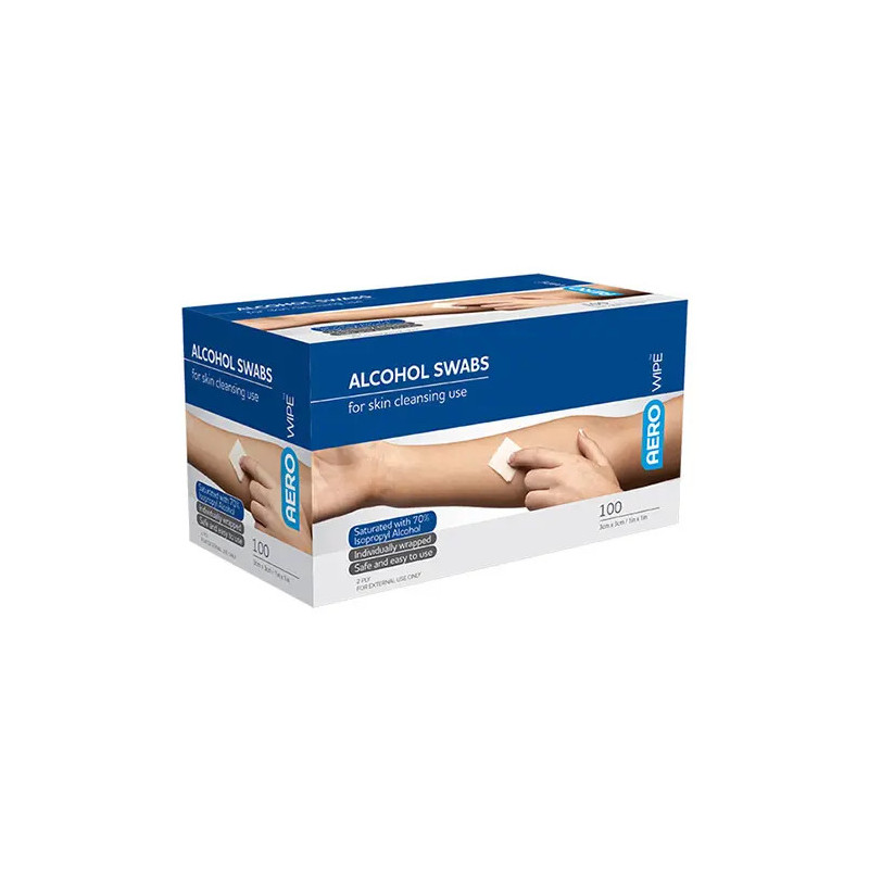 AeroWipe Alcohol Swabs 100 Pack