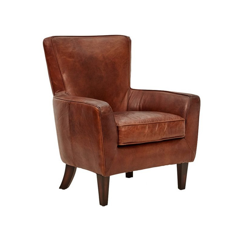 AF Wesley Aged Leather Armchair