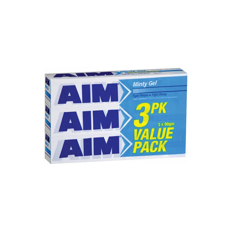 Aim Value 3 Pack Minty Gel Toothpaste (3 x 90g)