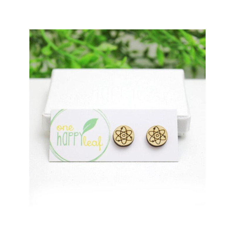 Atom (science) stud earrings