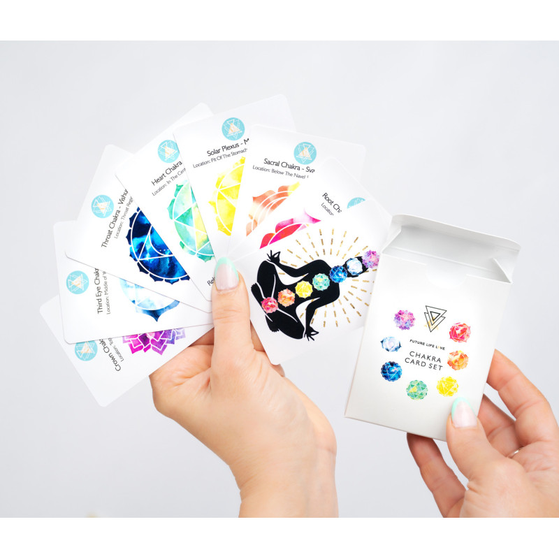 Chakra Card Set With 8 Cards and White Box