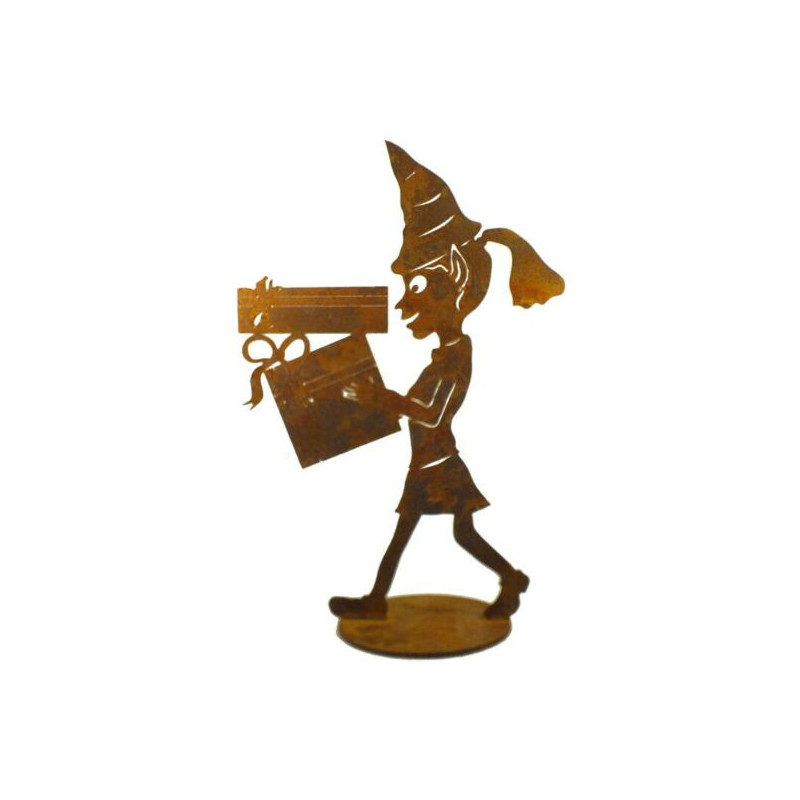 Christmas Elf Girl Stand Small Two Garden Art