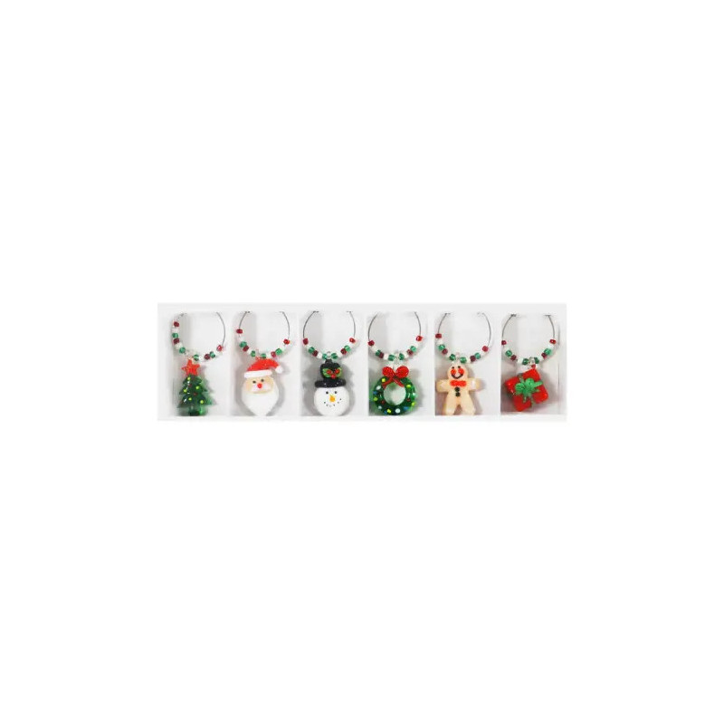 Christmas Glass Charms 6 Pack