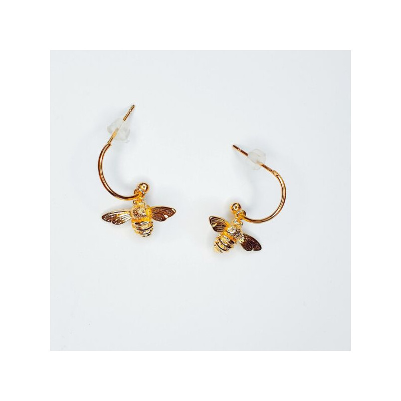 18K Gold Plated Busy Bee Earrings