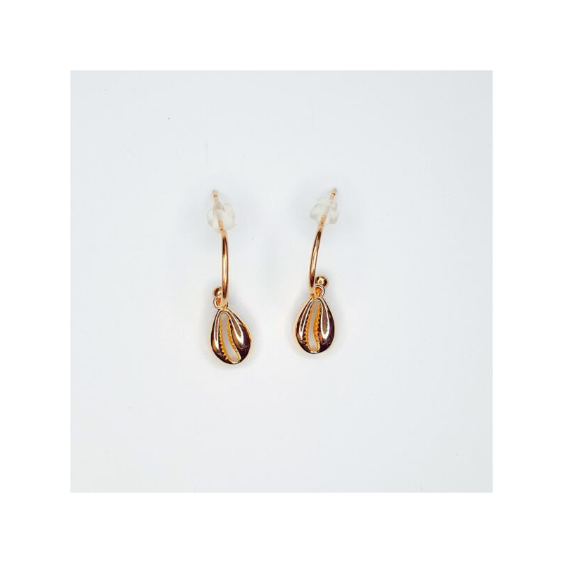 18K Gold Plated Cowri Shell Hoops