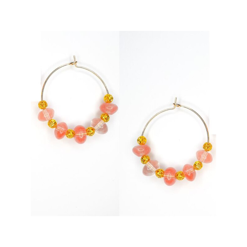 18K Gold Plated Gemstone Earrings