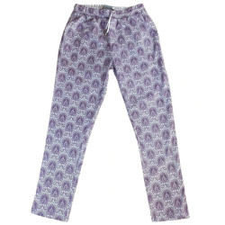 Amethyst Abstract Cotton Lounge Pant - Purple/White