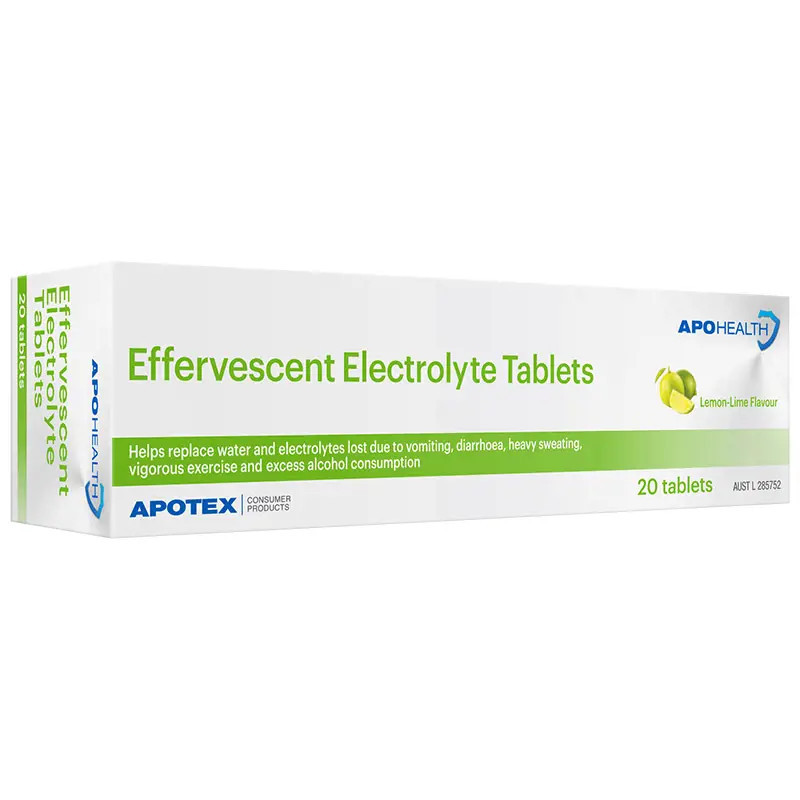 ApoHealth Effervescent Electrolyte Lemon-Lime 20 Tablets