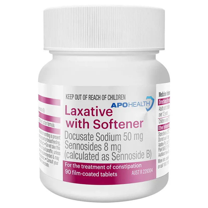 ApoHealth Laxative with Softener 50mg 90 Tablets