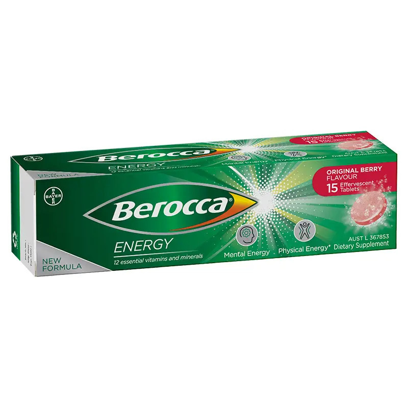 Berocca Energy Vitamin B & C Original Berry Flavour Effervescent Tablets 15 Pack