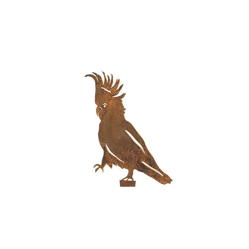 Cockatoo Wedge Stake Garden Art