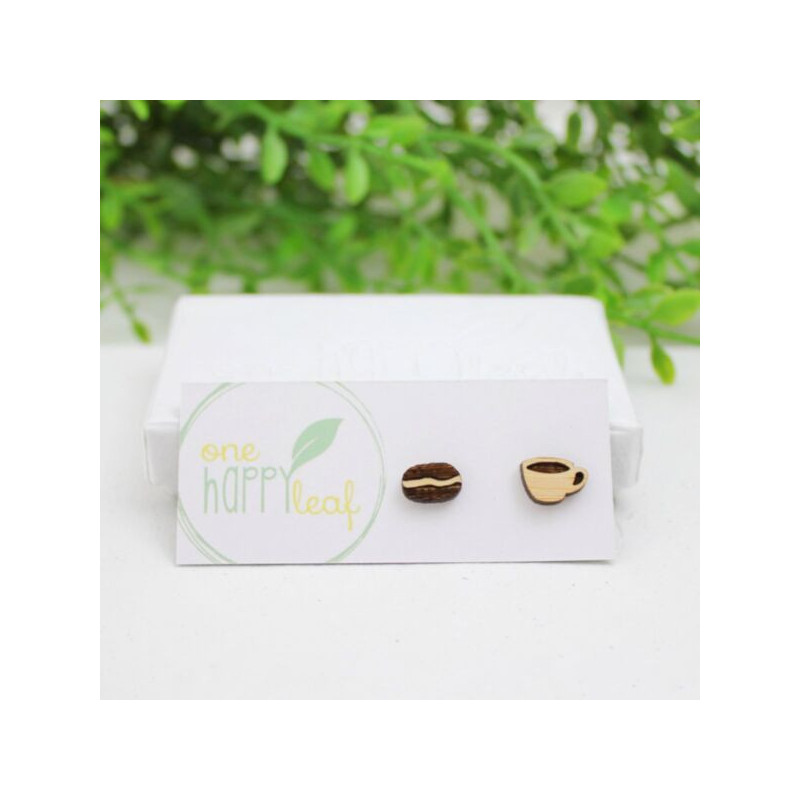 Coffee bean and cup studs