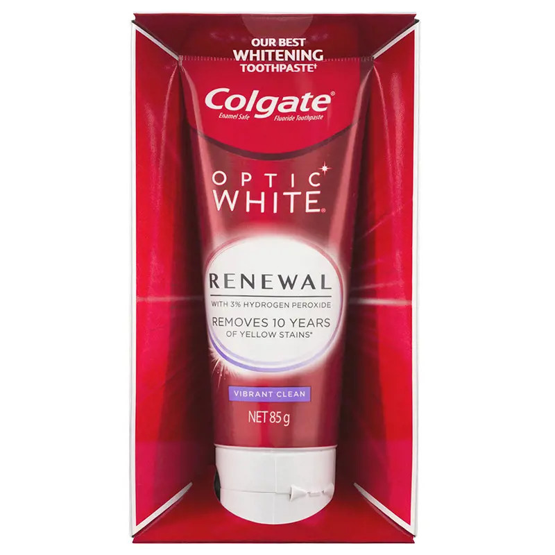 Colgate Optic White Renewal Vibrant Clean Teeth Whitening Toothpaste 85g