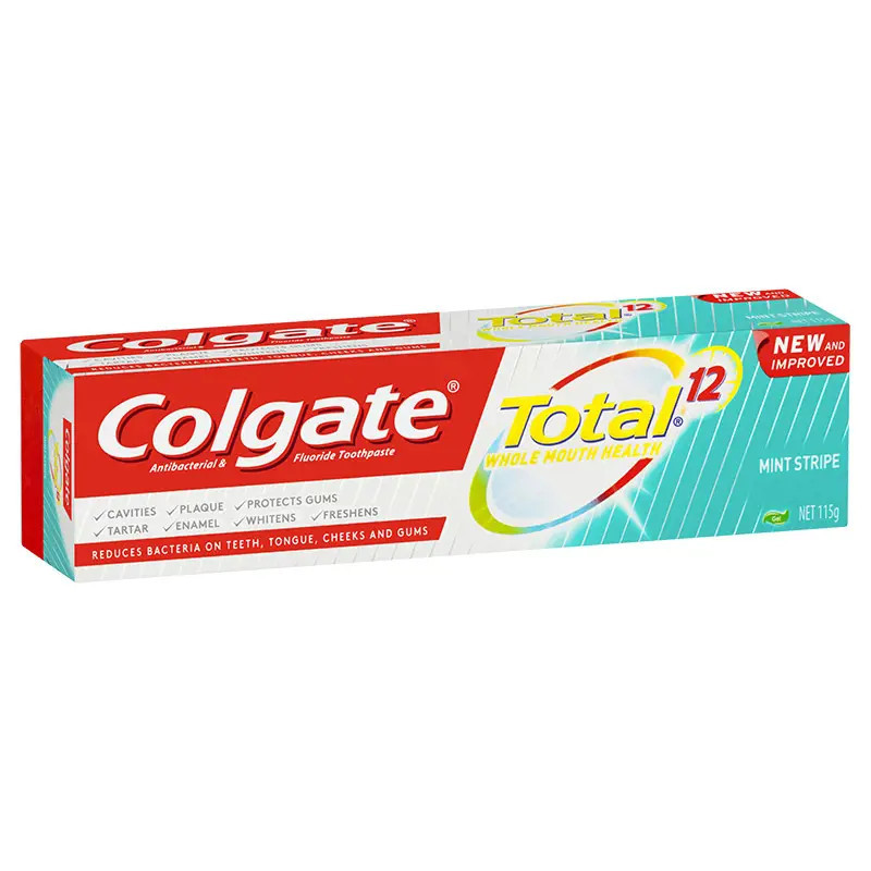 Colgate Total Mint Stripe Antibacterial Fluoride Gel Toothpaste 115g