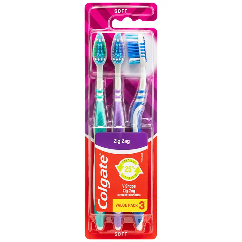 Colgate Zig Zag Manual Toothbrush Soft 3 Pack
