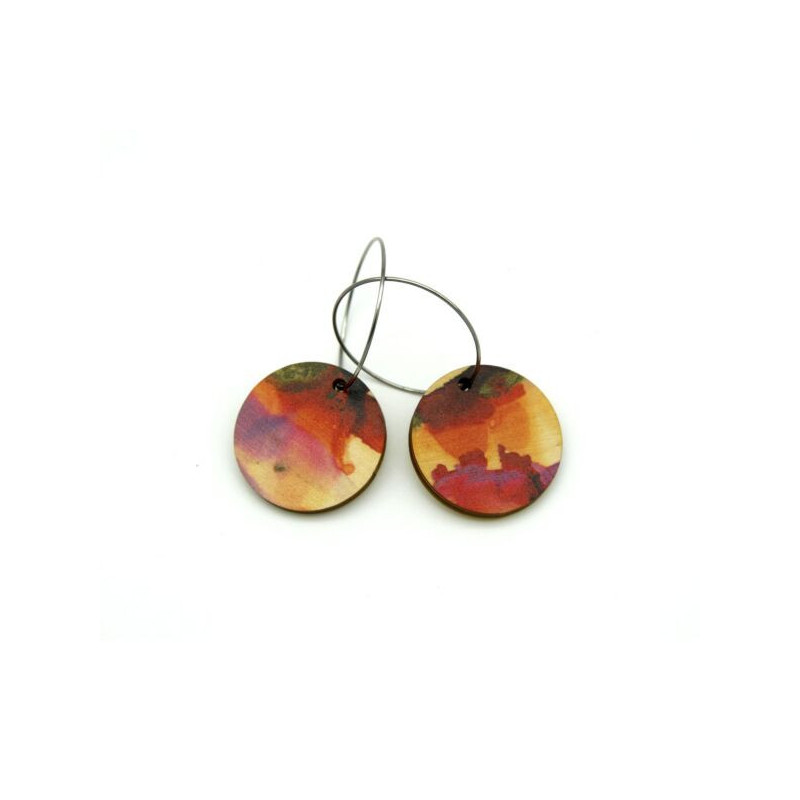 25 Round Fire Reversible Earrings