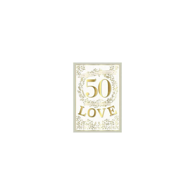 50th Anniversary Gold Foliage and Big 50 Greeting Card