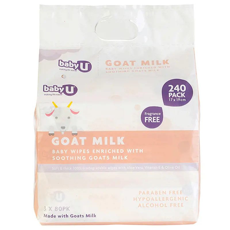 babyU Goat Milk Baby Wipes 240 Pack