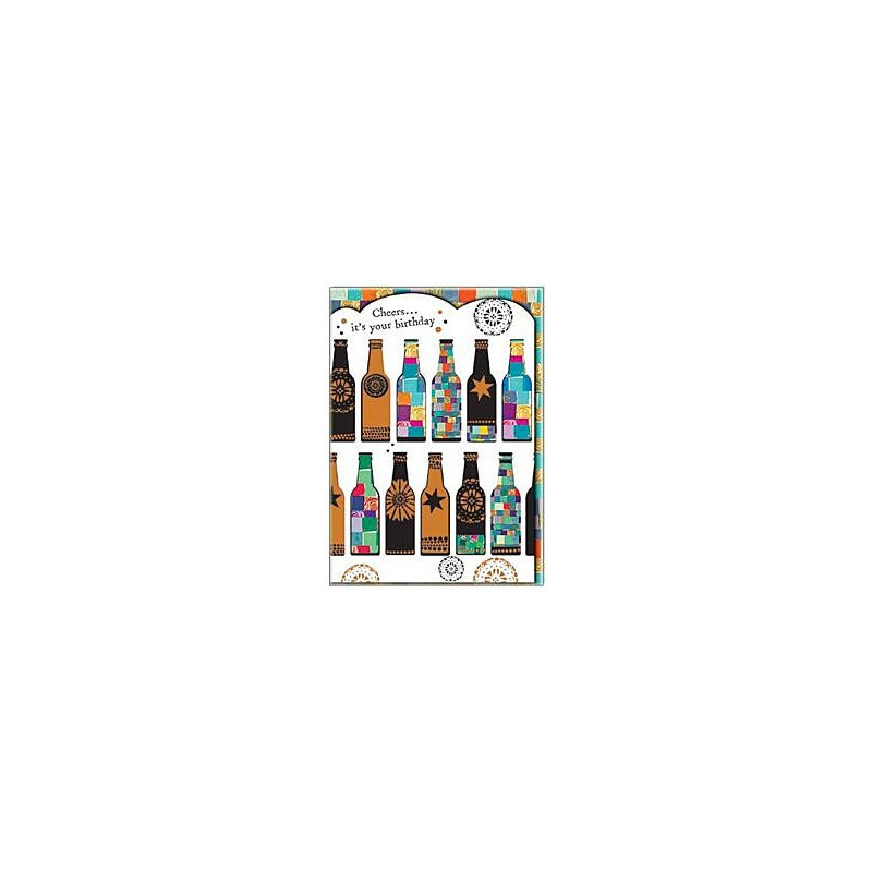 Beer Bottles Greeting Card Mosaic