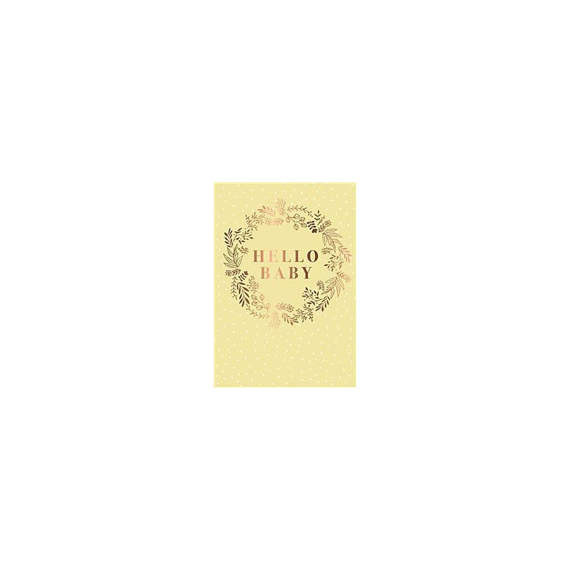 Baby General Hello Baby in Wreath Greeting Card