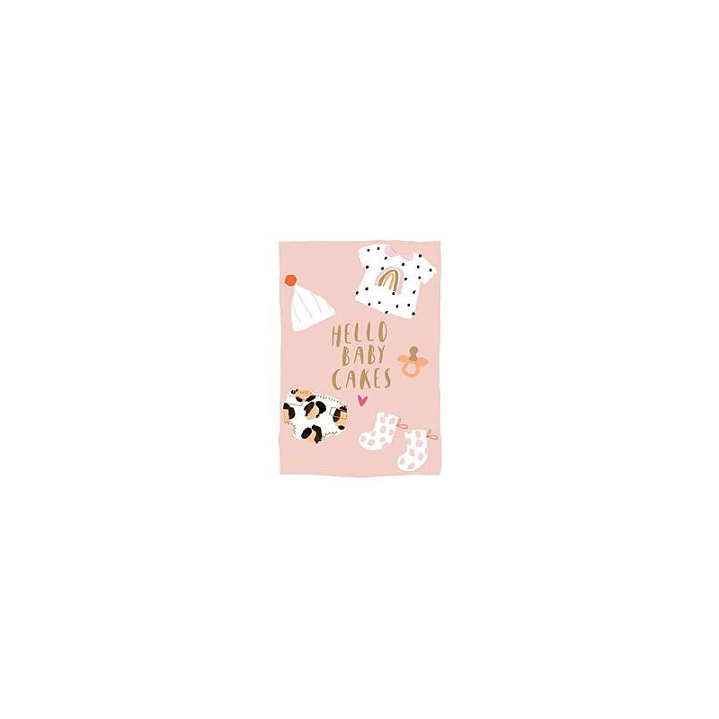 Baby Girl Hello Baby Cakes Greeting Card