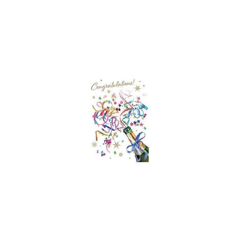 Congratulations Bottle with Streamers Greeting Card