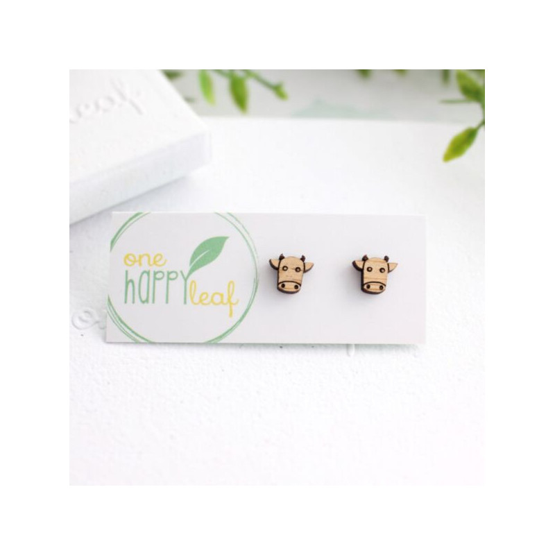 Cow stud earrings