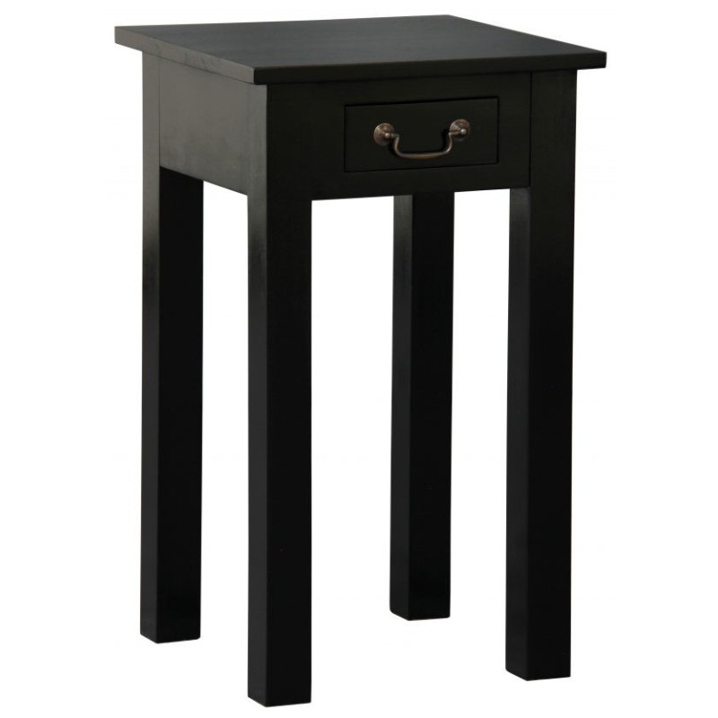 CT 1 Drawer Straight Leg Sofa Side Table in Black