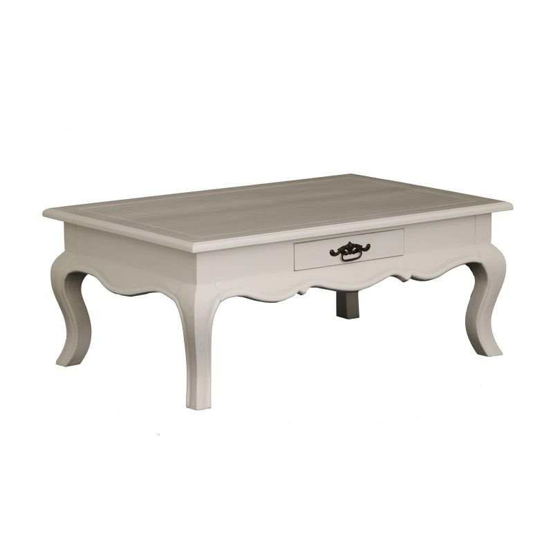 CT 2 Drawer French Coffee Table in White