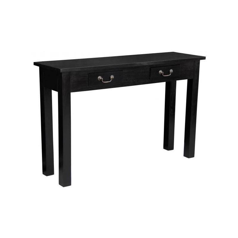 CT 2 Drawer Straight Leg Sofa Table in Black