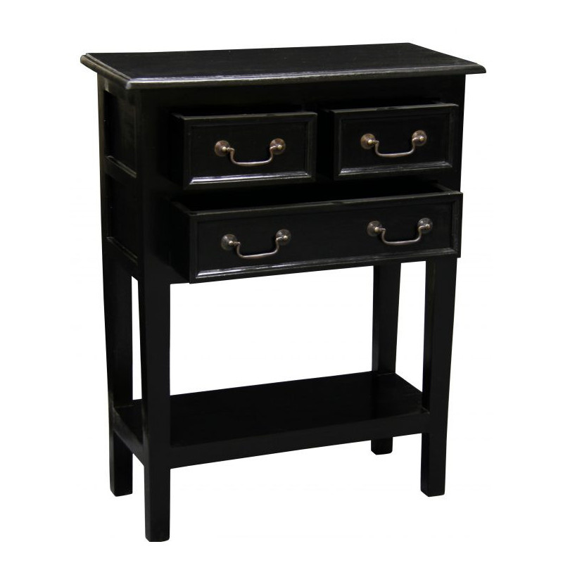 CT 3 Drawer Sofa Table in Black