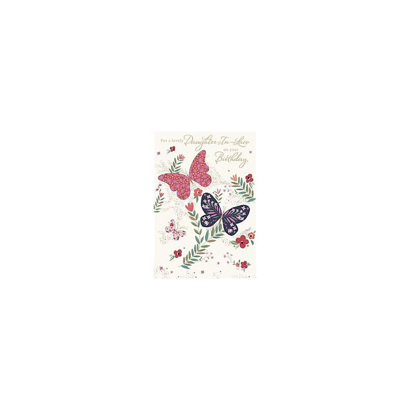 Daughter in Law Butterflies and Leaves Greeting Card