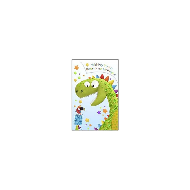 Dean the Dinosaur Zig Zag Greeting Card Marzipan Toy Box