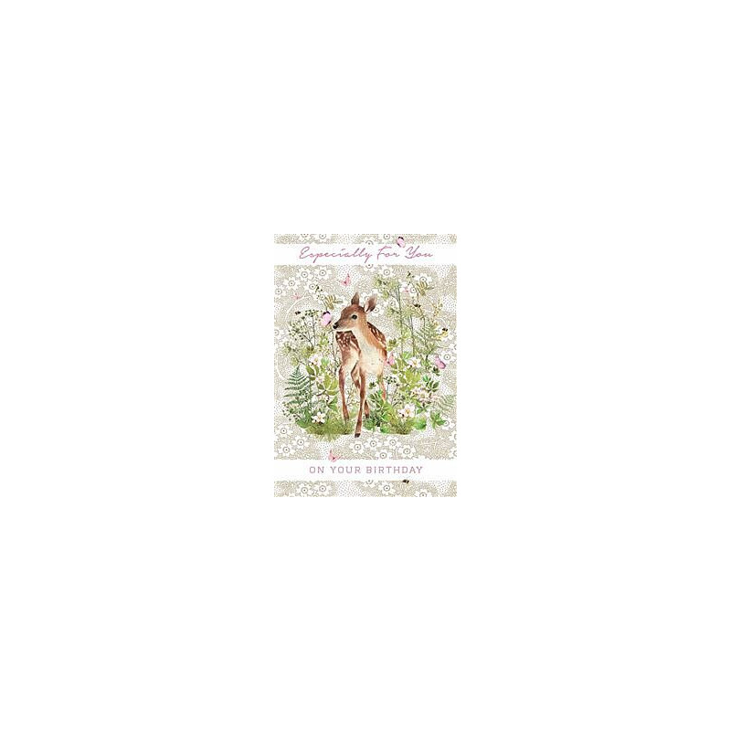 Deer with Butterflies Greeting Card