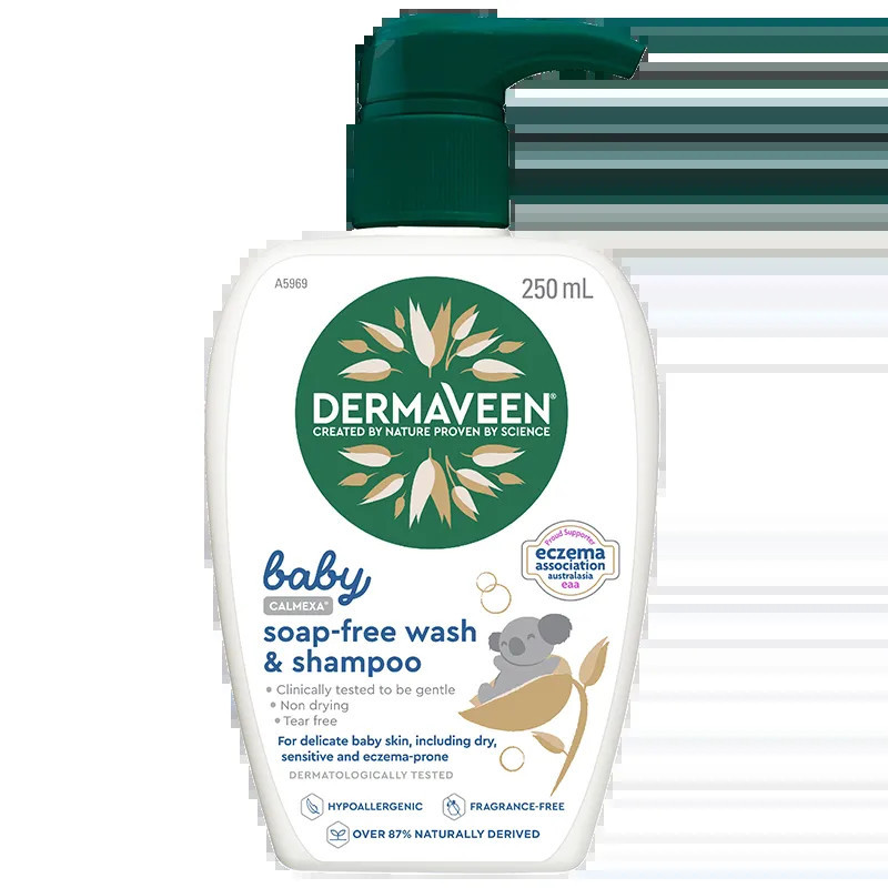 DermaVeen Baby Calmexa Soap Free Wash & Shampoo 250ml