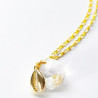 Cowri Shell Necklace With 18K Gold Plated Cowri Shell, Crystal Pendant And Gold Plated Chain