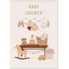 Baby Shower Hanging Clothes and Toys Greeting Card