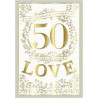 50th Anniversary Gold Foliage and Big 50 Greeting Card