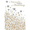 Anniv Our First Gold Silver Dots Greeting Card