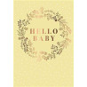 Baby General Hello Baby in Wreath Greeting Card