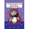 Comic Cat Fortune Teller Greeting Card Comic