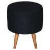 CT Fabric Round Ottoman with Timber Frame and Legs