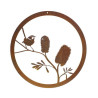Banksia and wren metal garden wall art