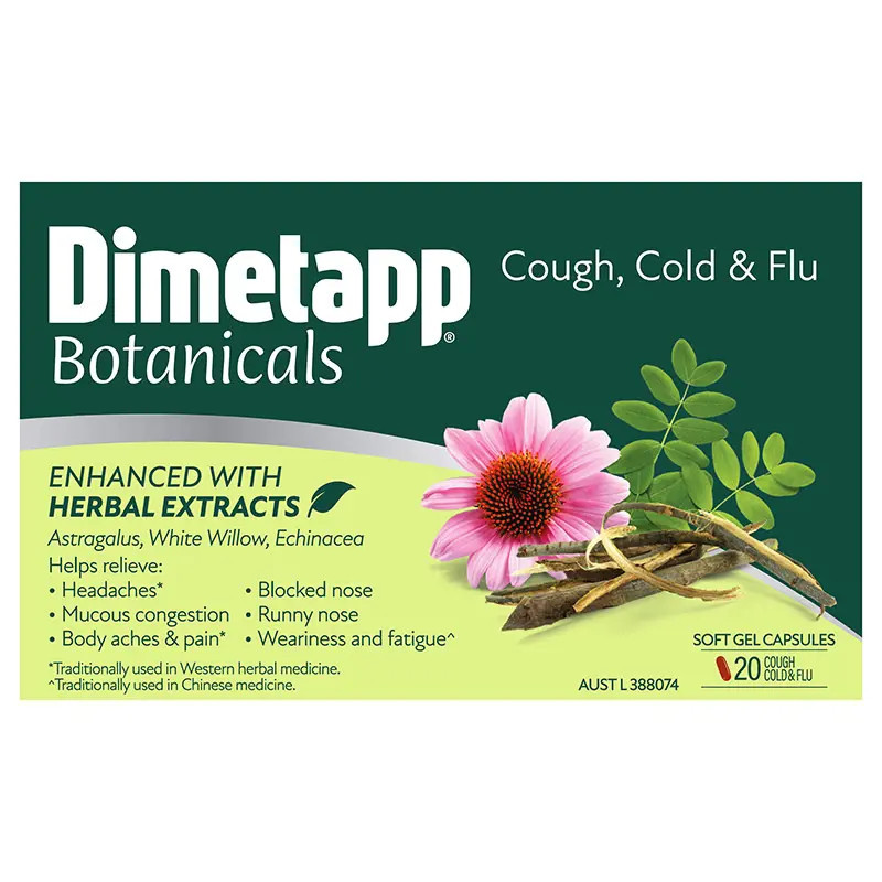 Dimetapp Botanicals Cough Cold + Flu 20 Capsules