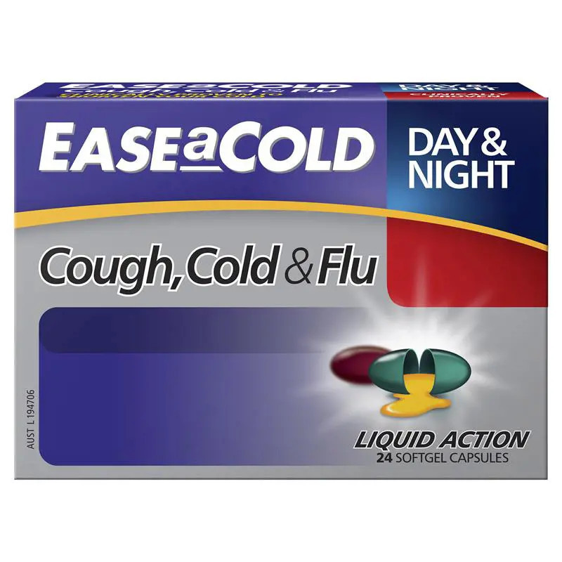 Ease a Cold Cough Cold & Flu Day & Night 24 Capsules